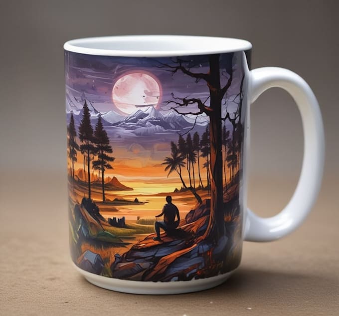 create custom typography coffee mug design or cup design