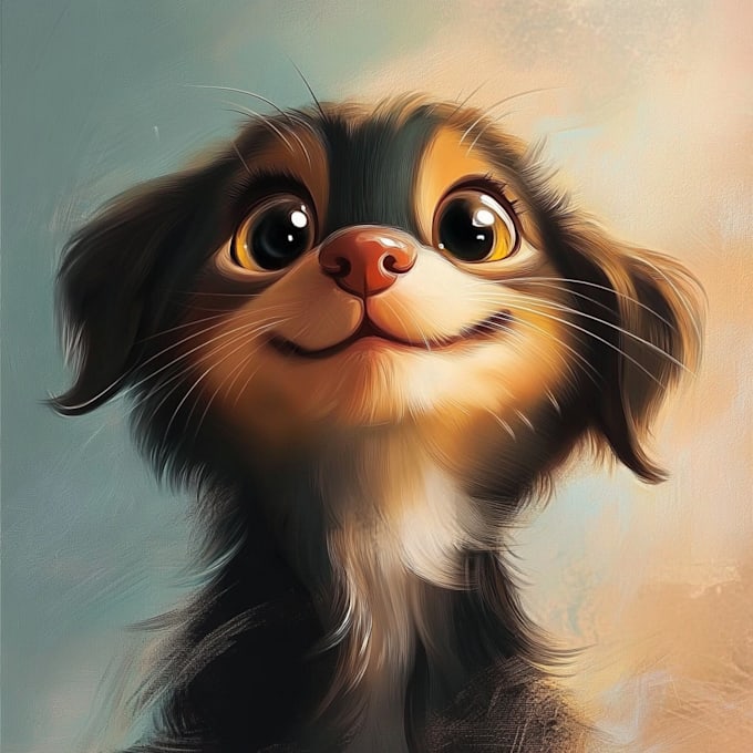 draw a cute disney style pet portrait