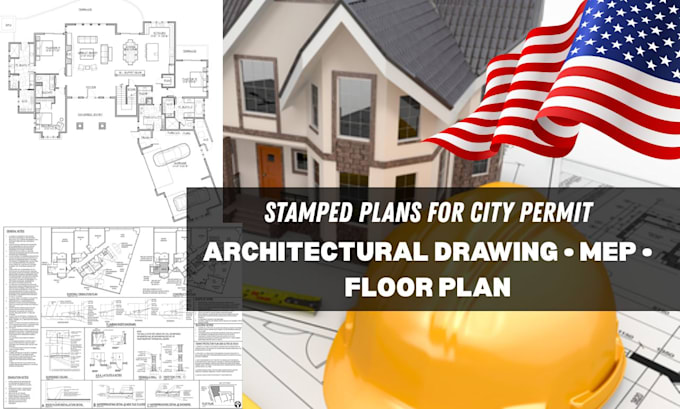 Review, draw architectural drawing, mep floor plan stamp for city ...