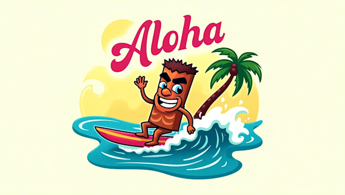 design an awesome aloha tiki mascot logo with express delivery