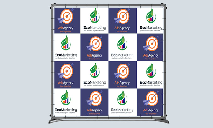 create step and repeat or backdrop banners from your logo