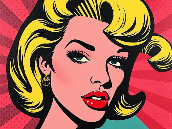 draw a retro pop art roy lichtenstein style