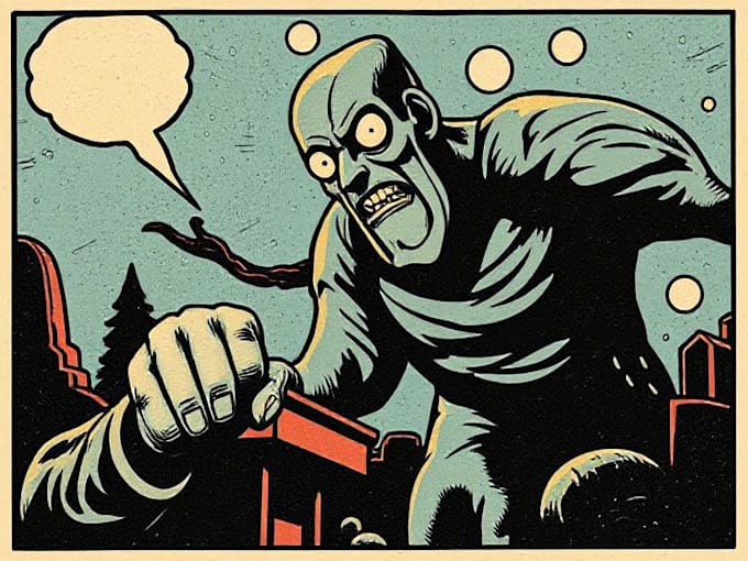 draw a retro vintage comic illustration
