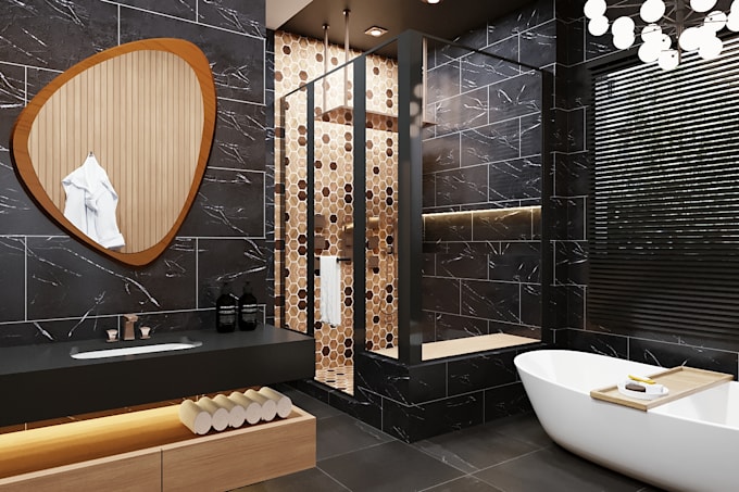 help you create a spa like vibe with clean 3d bathroom interior design