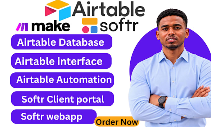 be airtable softr expert airtable database client portal, automation integration