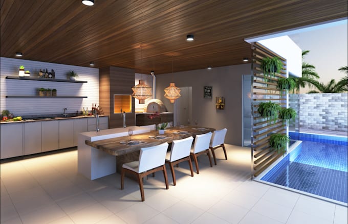 do 3d apartment design, villa, facade, duplex, luxury house, interior rendering