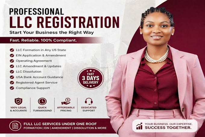 llc registration, wyoming llc, ein, llc amendment, dissolution, USA bank setup