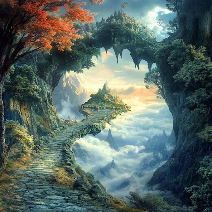 paint detailed, fantasy landscape, background