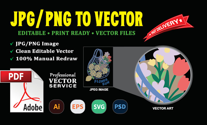 convert jpg jpeg png to editable PDF or vector files