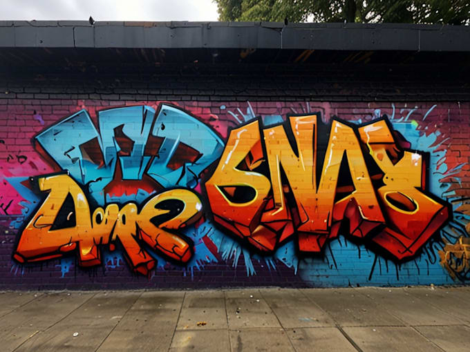 draw any graffiti mural wall art or banner