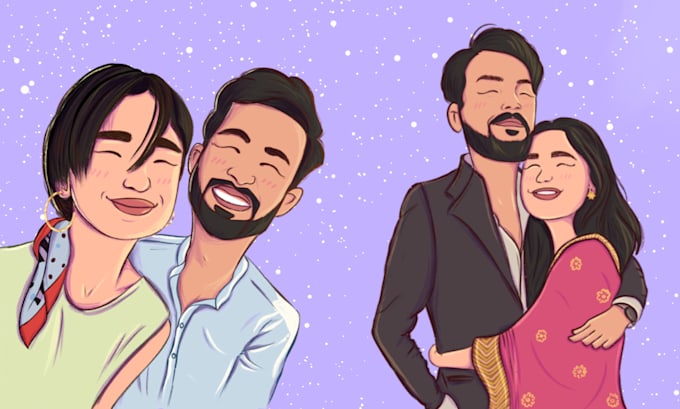 create couple cartoons in 24 hours
