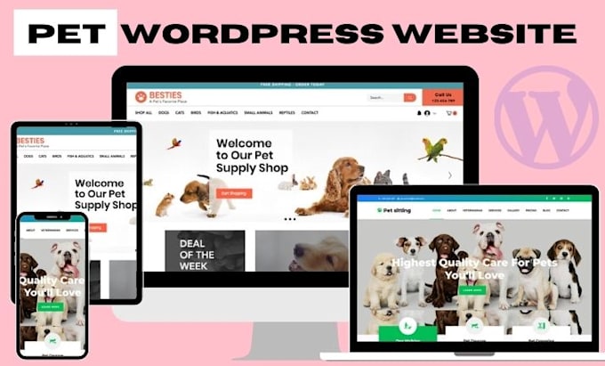 design a pet website, pet grooming and pet wellness using wp
