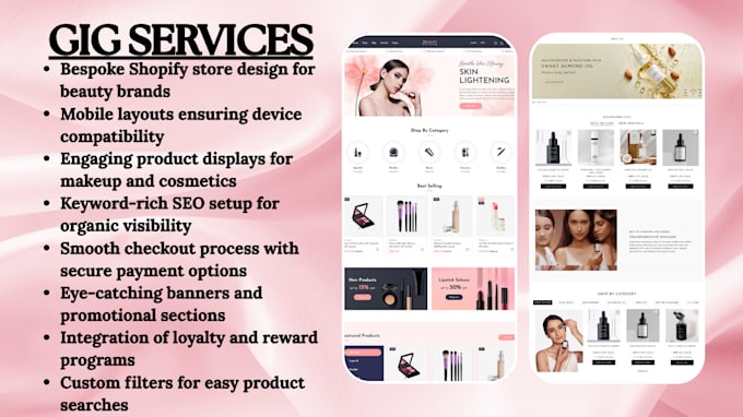 design beauty makeup website hair salon skincare store spa cosmetics website