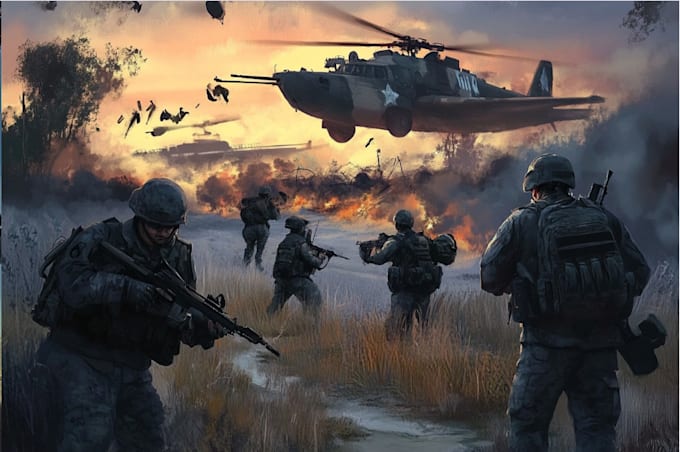 draw military themed illustrations