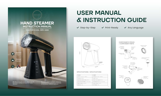 design professional user manuals and instruction guides in any language