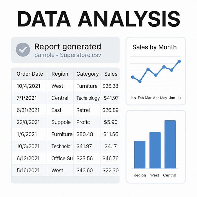 clean,analyze and visualize your data  using python or excel