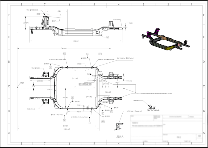 make detailed 2d engineering drawing for manufacturing