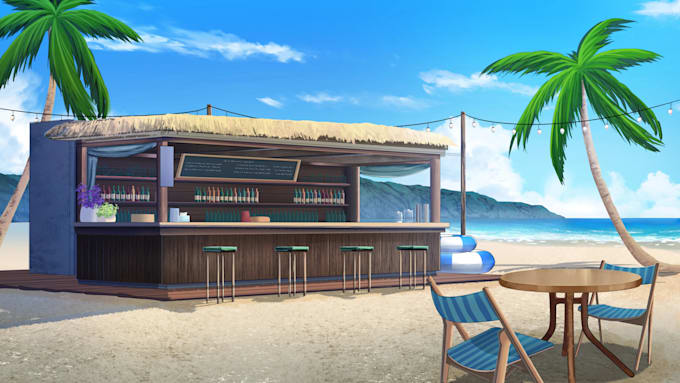 draw background for visual novel, environment, and vtuber
