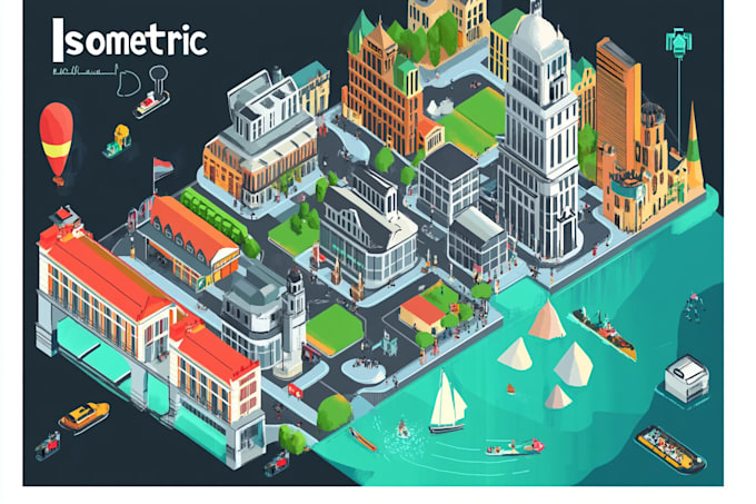 draw high quality vector or isometric map illustrations