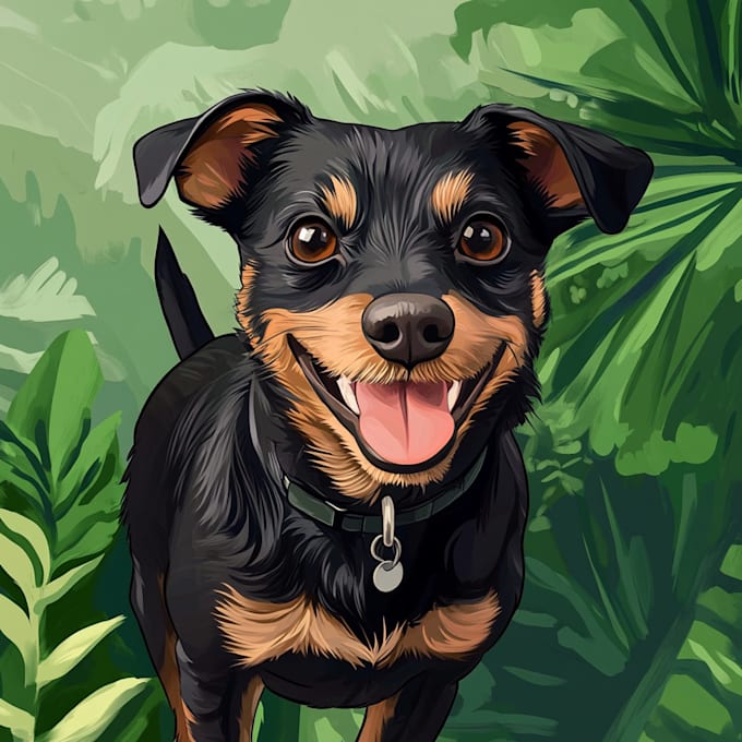 create custom disney pet portrait illustration