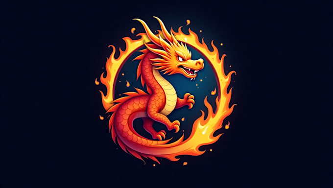 design an awesome dragon fire mascot logo with express delivery