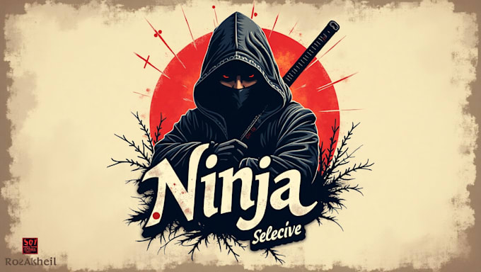 design unique ninja logo with source file in 24 hours