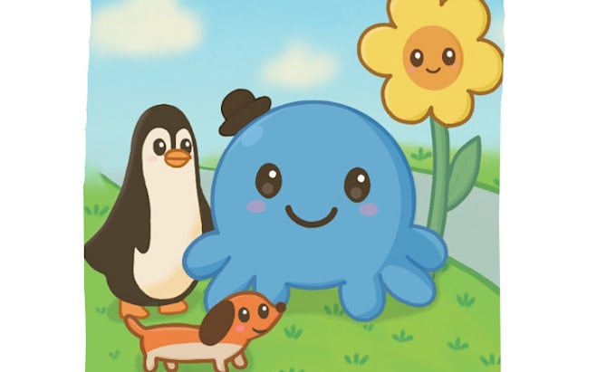 design kawaii animals in pastel style