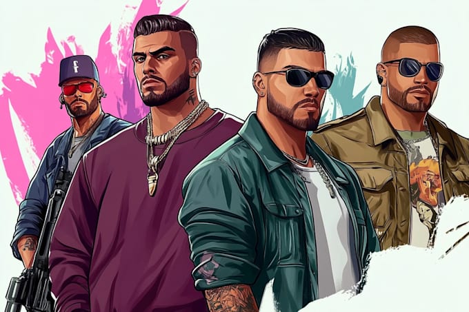 make semi realist gta style character design for your game