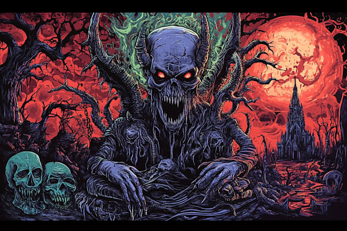 make dark art, horror or skull illustration
