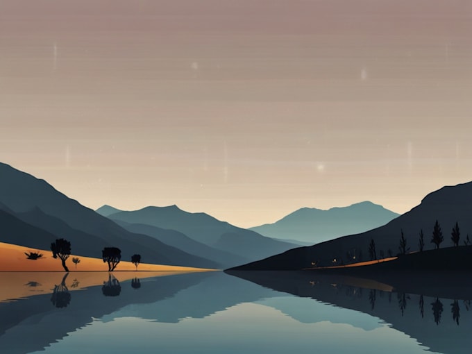 draw abstract minimalistic vector landscape