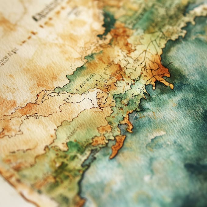 create a detailed watercolor map