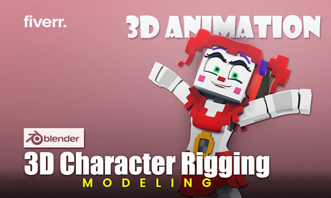 model 3d game character rigging in blender, maya, zbrush