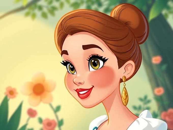 draw a gorgeous disney style cartoon portrait