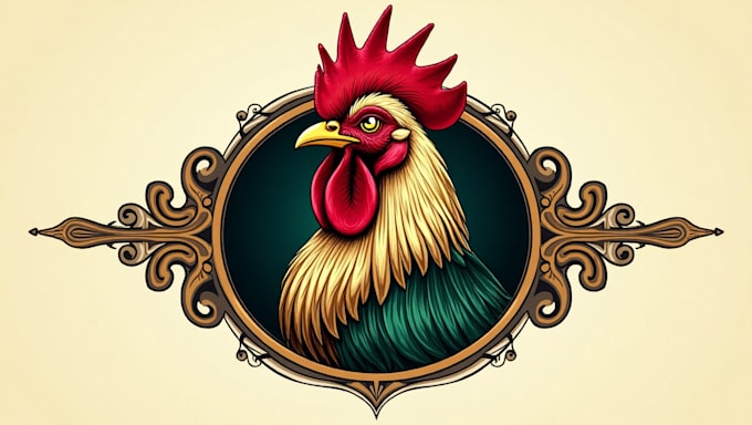 do custom rooster logo design for your brand