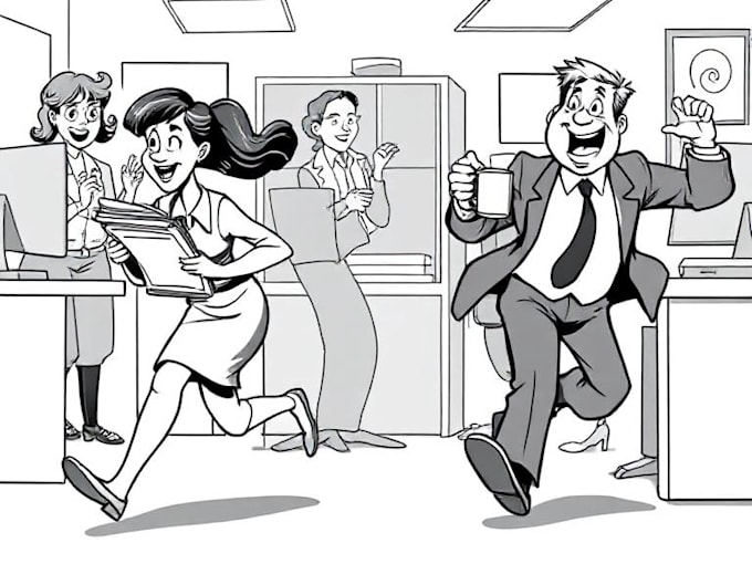 draw simple black and white illustration