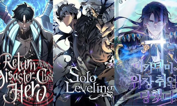 Webcomic Chapter Covers Draw anime manga shonen webtoon cover webcomic webnovel grapic novel ...