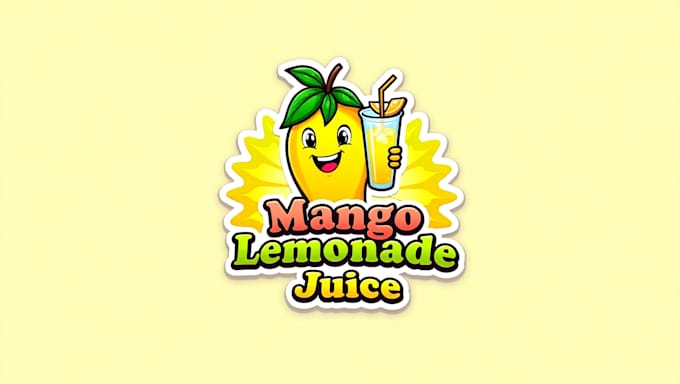 do mango lemonade juice mascot logo design