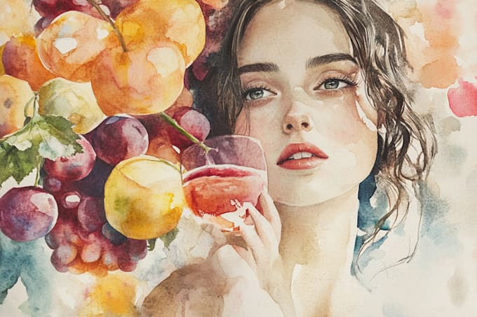 create illustrated watercolor icons
