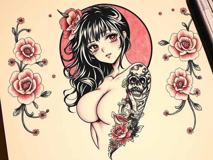 make anime tattoo design