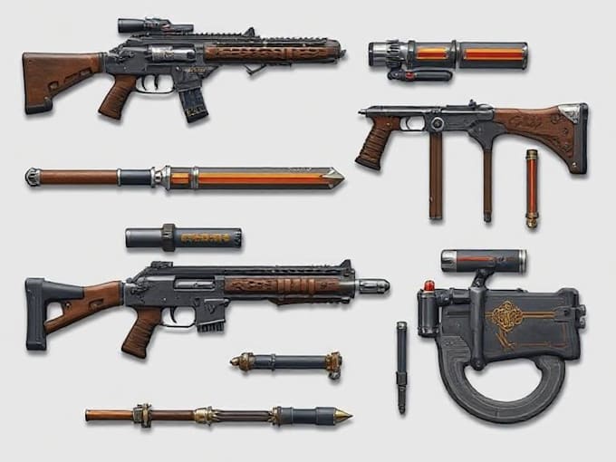 draw or design weapons and props
