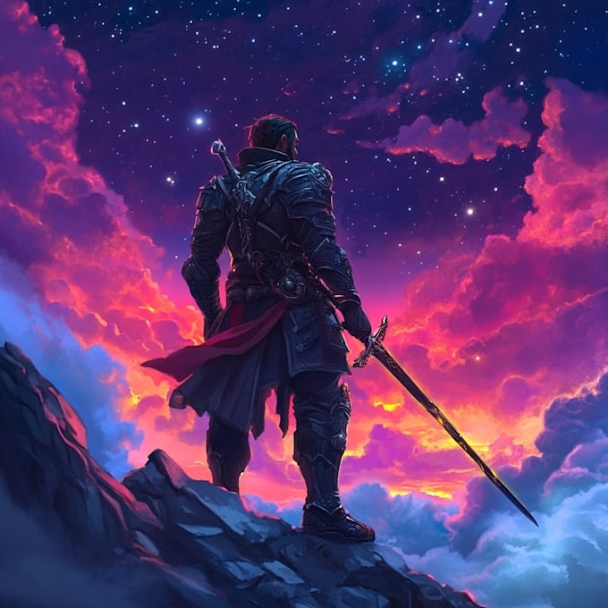 paint a character illustration in a fantasy world