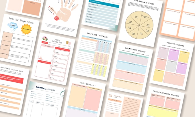 create printable planner or hyperlink digital planner, journal, for KDP or etsy