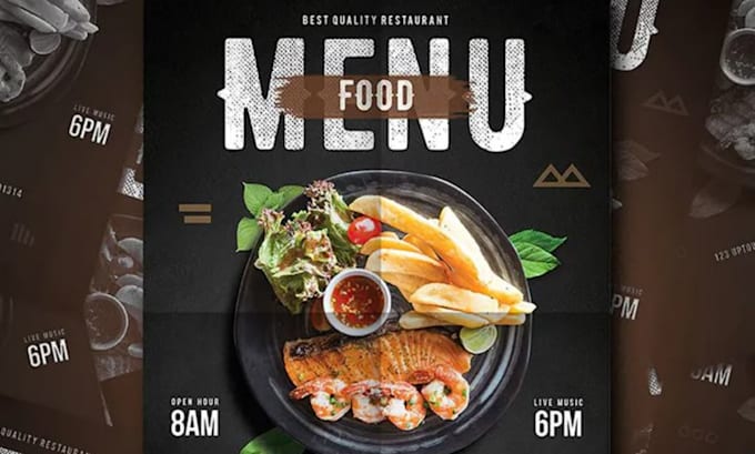design digital menu, digital menu board or animated menu