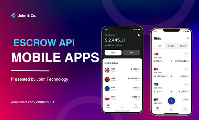 develop fintech app, p2p app, escrow app, loan app, crypto trading, neobank app