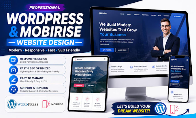 design mobirise landing page premium ecommerce wordpress website