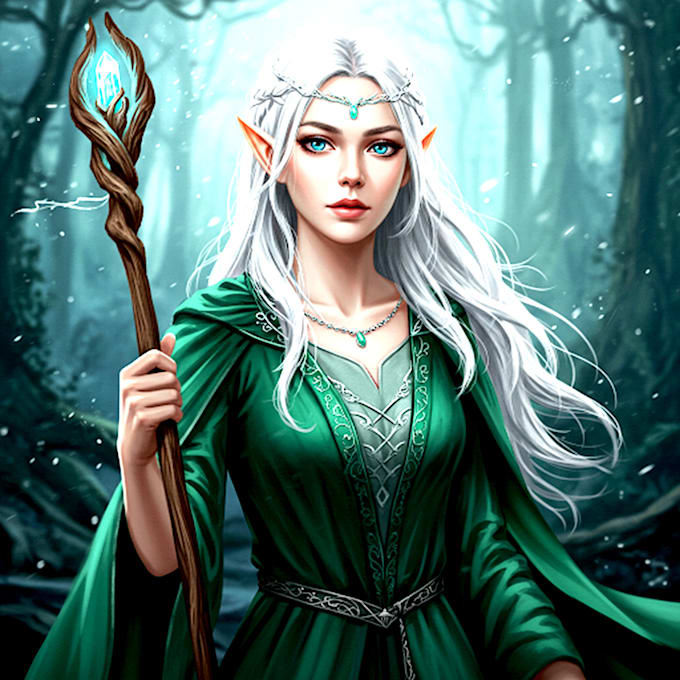 do a fantasy character and illustration for you