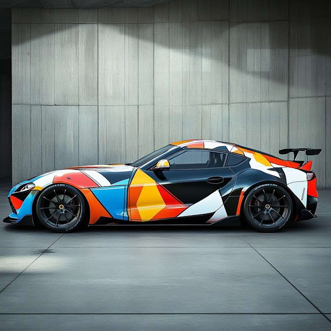 itasha car wrap, racing car wrap, livery car wrap design