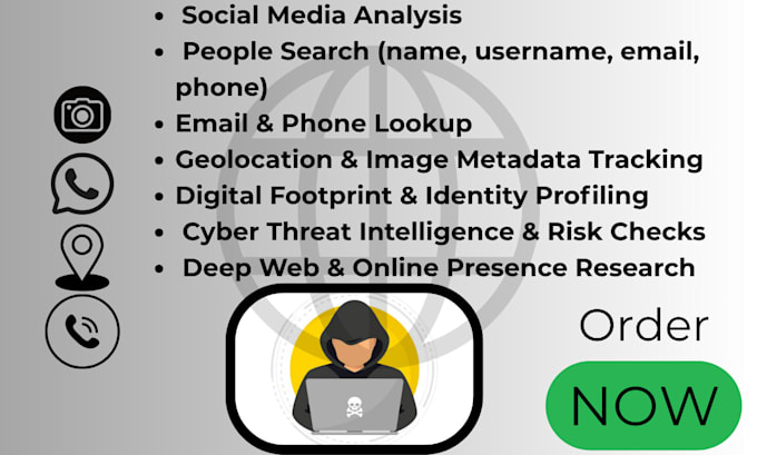 do osint, open source investigation, deep research, and background check