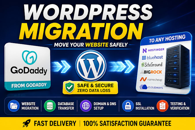 migrate your godaddy wordpress website to any new hosting