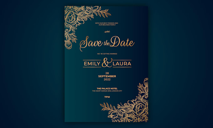 design wedding cards, magazine advertisement flyer, poster